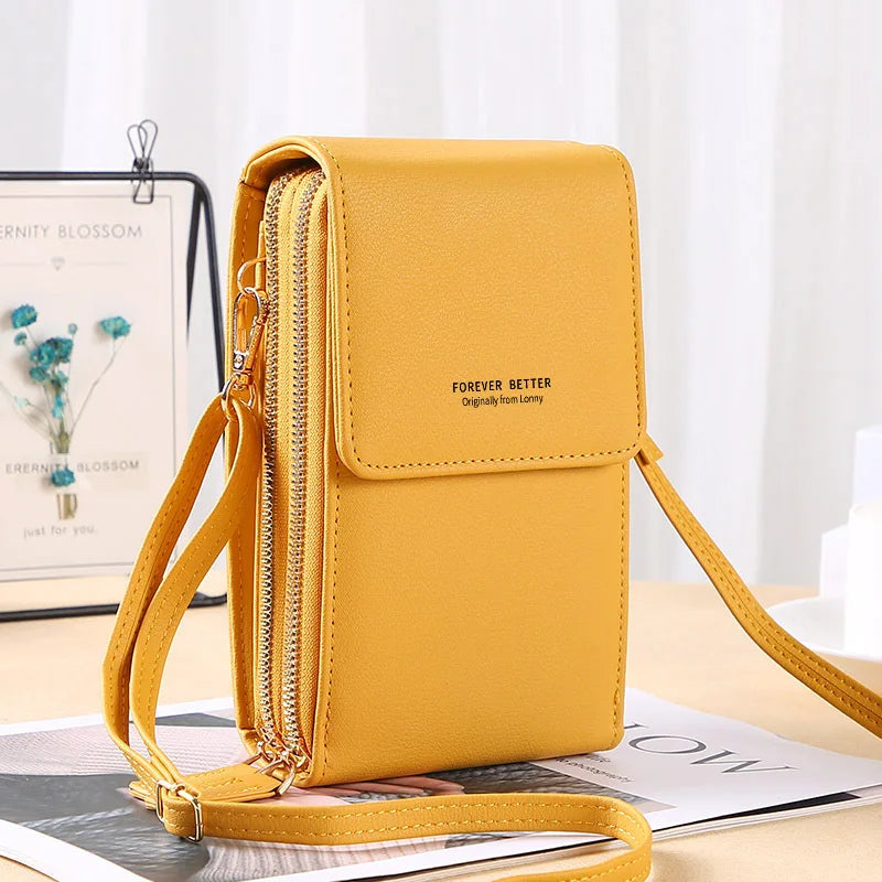 Women's Multi-Functional Fashion Crossbody Leather Wallet Touch Screen Waterproof Mobile Phone Case New Style for Spring Autumn
