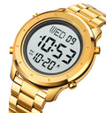 Hot Sell Skmei 1864 Men Leather Strap Sports Digital Watch Stainless Steel Electronic Wristwatches 30M Waterproof