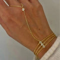BASQUESUN INS Stainless Steel Classic Women's New Dainty Tassel Chain Crystal Zirconia Ball Character Beach Romantic Hand Chain