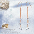 Wholesale Jewelry Simple Streamlined Zircon Stone Inlay Ear Hanging Rose Gold S925 Sterling Silver Women Earrings