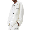 K220028 Custom Logo Men's Fashion Hip-Hop Casual Coat Jacket With Button Two-Pieces Street Wear Joggers Tracksuit Hoodie Set