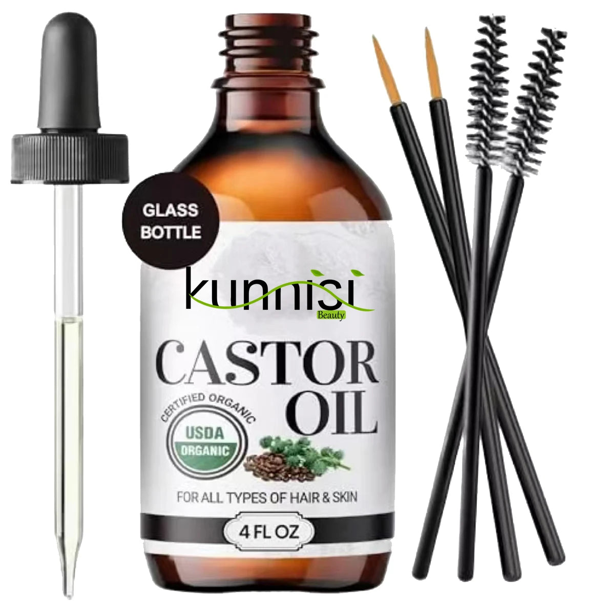 100% Pure Organic Jamaican Black Castor Hair Oil 100ml Cold-Pressed for Hair Growth with Argan & Coconut Oils for Home Use