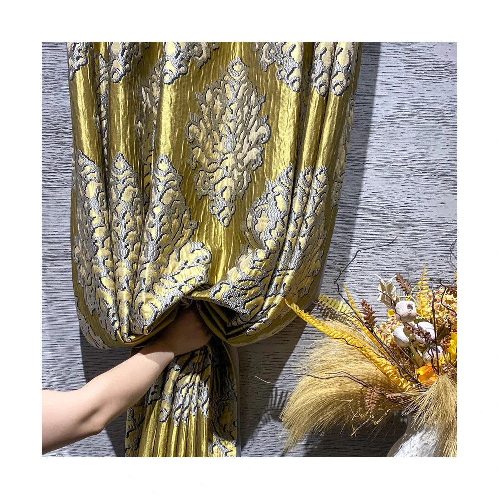 M&Y Luxury Jacquard Woven Curtains Blackout Window Valance Living Room Bedroom Elegant Florals OEKO-TEX Certified