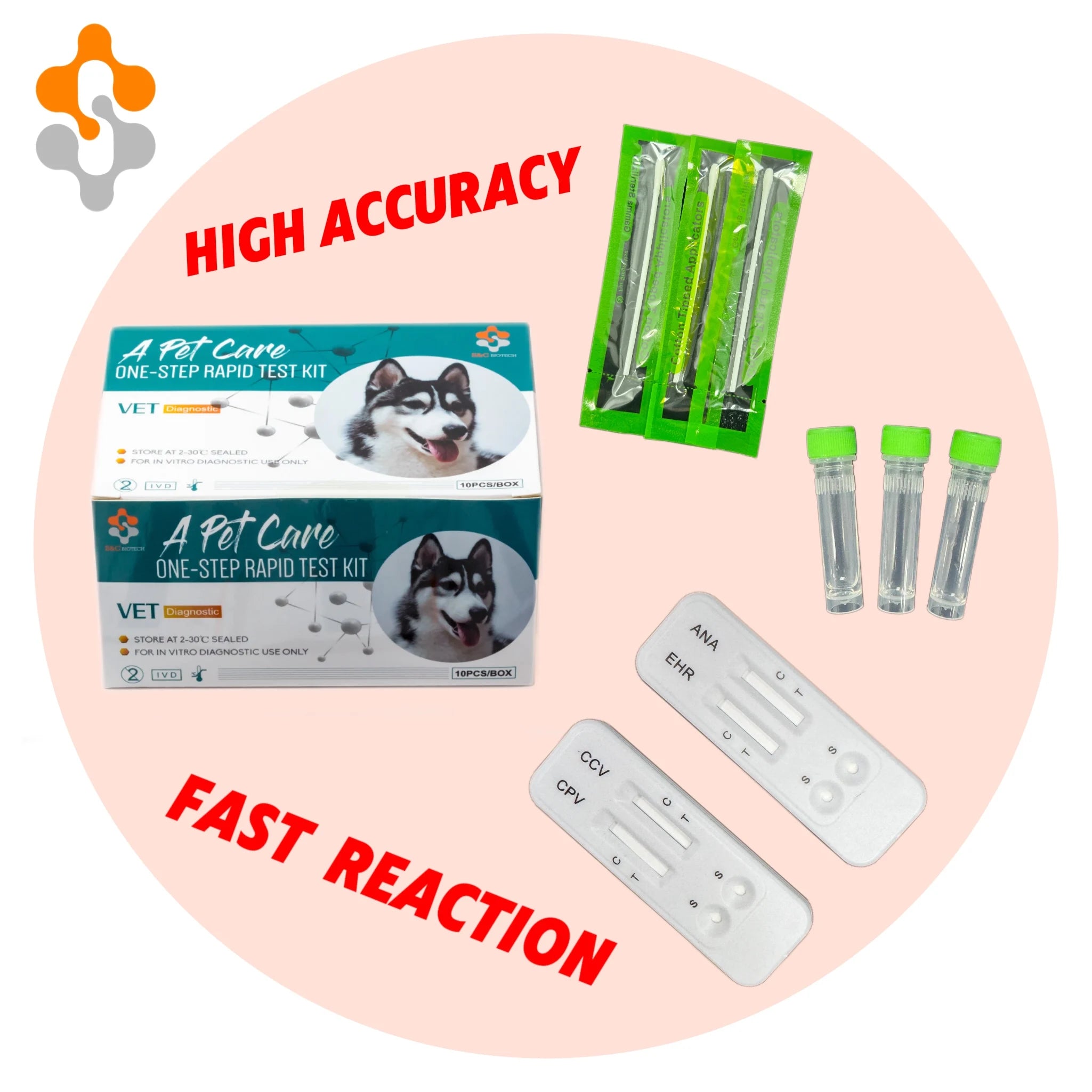 DOG CAT Disease Canine Parvovirust Cpv 44 Diagnostic test Kit CDV-CPV-CCV-CRV