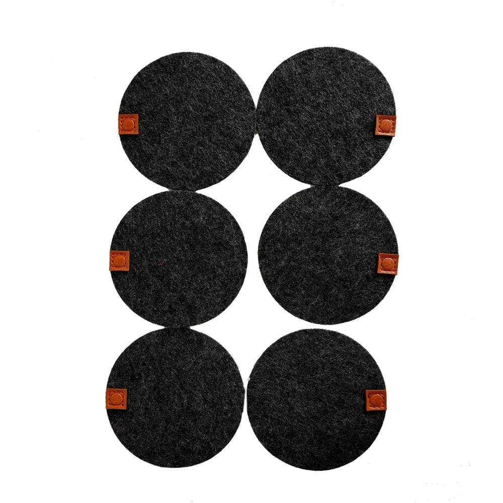 Set of Cute Round Felt Coasters Customized Heated Pads for Home Table Modern Design for Hotels