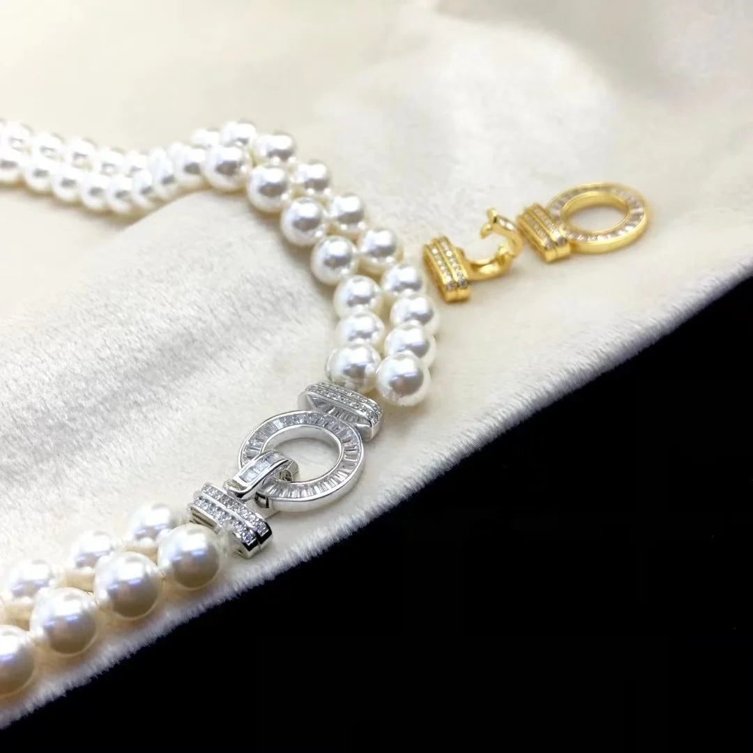 C184 925 Sterling Silver 18K Gold Plated Pearl Clasp for Jewelry Wholesale Metal Cord Ends Clasp Necklace or Bracelet Clasp