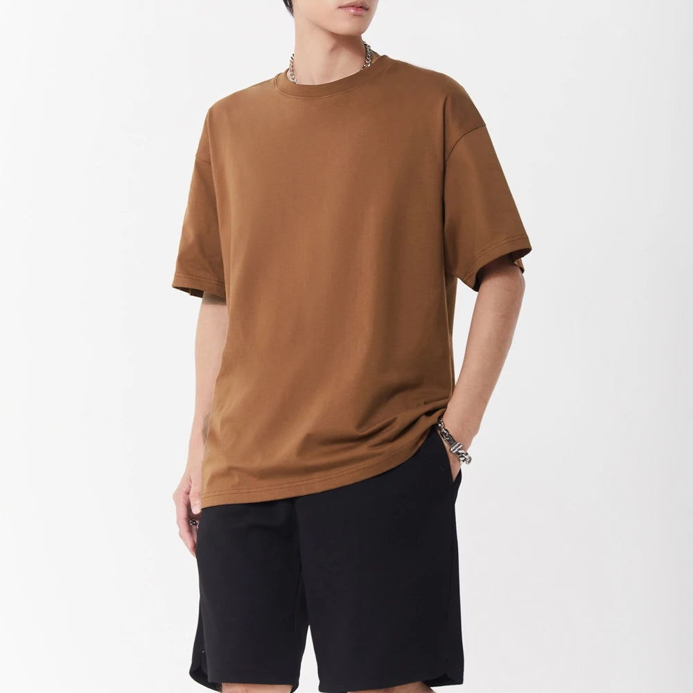 New Design High Quality 100% Cotton Men's Oversized T-Shirt Loose Fit Casual Style 245GSM Custom Blank for Logo Print