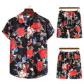 Summer Hawaii Set Short Sleeve Men Floral Shirt Shorts Set Mens Outfit Casual Men Two Pieces Set Printed Clothes
