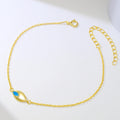Dropshipping E Vil Eye Charm Blue Enamel Gold Plated Bracelet 925 Sterling Silver Bracelet Women