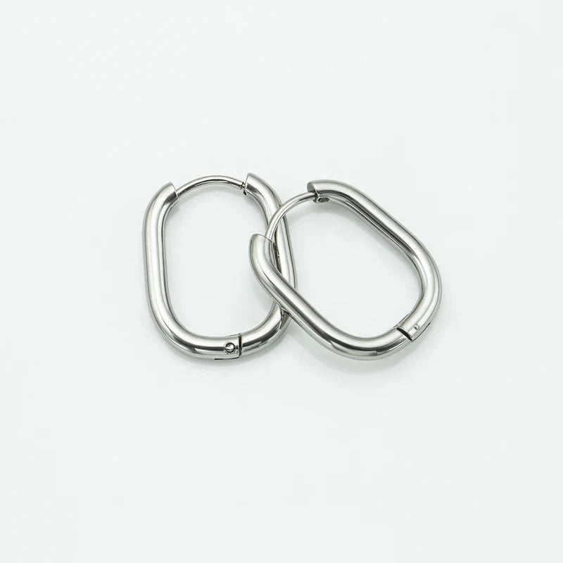 Vintage Oval Gold Hoops Earrings Women Gold Dangle for Women Minimalist Stainless Fashion Earrings Aesthetic Jewely