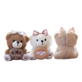 12cm Cookies Bear Plush Stuffed Charm Keychain Cute Cartoon Bowknot Stuffed Animal Toys  Bag Backpack Pendant Key Rings
