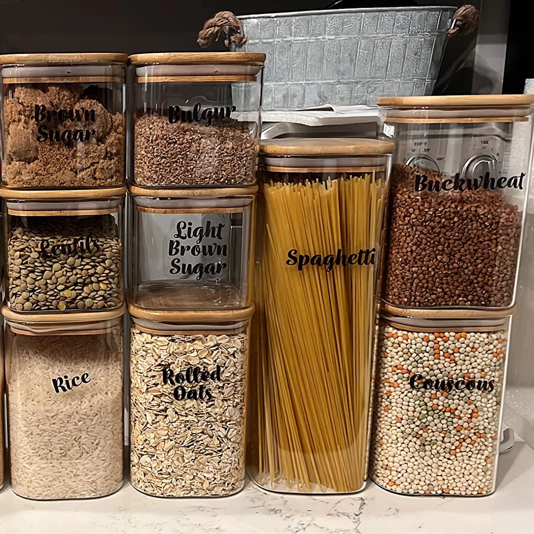 Airtight Kitchen Jar Food Storage Jar Borosilicate Glass Canister With Bamboo Lid