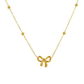 2025 New Hot Selling Fashion Stainless Steel Necklace Design Sense Simple Versatile Light Luxury Bow Necklace for Women