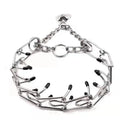 Adjustable Stainless Steel Pet Collar with Quick Release Carabiner & Rubber Tips Solid Design Dog Choke Pinch Training Collar