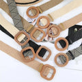 New Korean Cotton Hemp Aeolian Woven Belt Women's Round square Button Dress Gown Decorative Belt