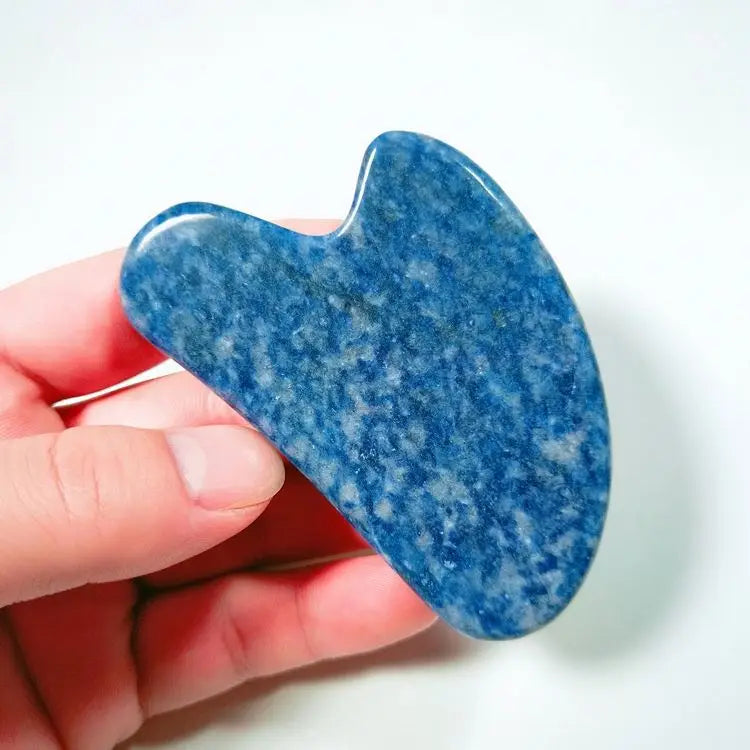 2026 Wholesale Blue Spot Jasper Guasha Face Body Massage Scraper Heart Shape Jade Pink Gua Sha Stone