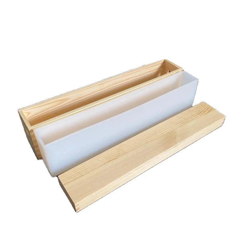 Multi-size Silicone Soap Mold and Wooden Box Wooden Soap Mold and Silicone Liner Matching