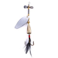 Wholesale SP114 9cm 12g Metal Spinner Baits Spoon Fishing Lures with Feather Hook