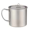 Outdoor Camping Mug Titanium Pot Mug Bowl Lightweight Camping Equipment 650ml Water Cup