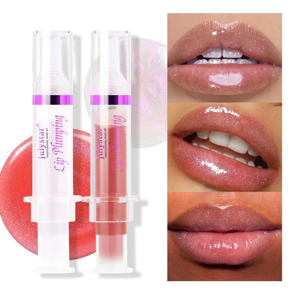 Julystar 6 Color Lip Oil  Lip Gloss Fine Flash Pearlescent Moisturizing Glaze Oil Base Transparent Lip Gloss