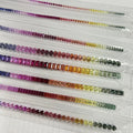 HQ GEMS Colorful Gemstone 180mm Oval Pear Princess Baguette Cut 2mm 3mm 4mm 5mm Lab Sapphire Rainbow Bracelet Necklace Jewelry