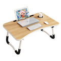 Work on Bed Laptop Tables With Mug Holder MDF Portable Breakfast Folding Laptop Table Wood Folding Computer Desk Wholesale
