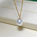 N44411-12mm DIY Natural  Freshwater Pearl Charm Pendant Necklace Chain Accessory 925 Sterling Silver Jewelry for Women