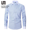 Liu Ming Customized Men S Spring Summer Fashion Clothing Cotton Comfortable Business Long Sleeve Solid Stripe Shirts