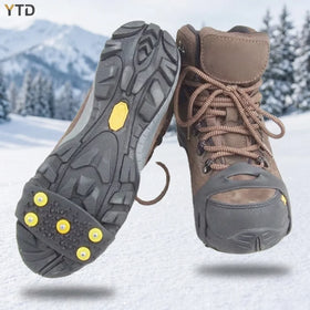 YTD Anti-Slip Rubber Shoe Toe Ice Spikes Lightweight Durable Hiking Crampons