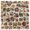 50PCS Ancient animals dino bone skeleton dinosaur fossils sticker