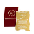 Gold Mirror Acrylic Wedding Invitation Card with Red Velvet Packing Envelope for Wedding Event