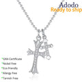 New Trendy 925 Silver Round Cut 0.285CT VVS GRA Moissanite Jewelry Fashion Double Cross Hip Hop Pendant Necklace for Women