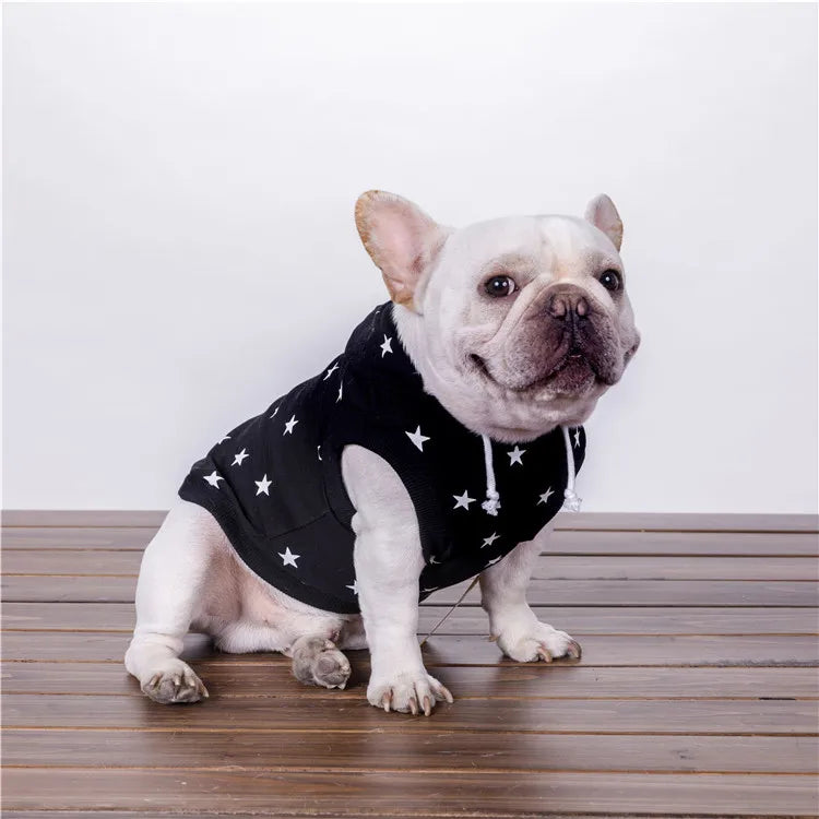 Fashion Casual Five-star Print Dog Small Hoodie Pet Clothes for Autumn