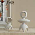 For White Modern Art Deco Design Multi-Functional Decorative Abstract Robot Ceramic Statuette Indoor Living Room Frosted