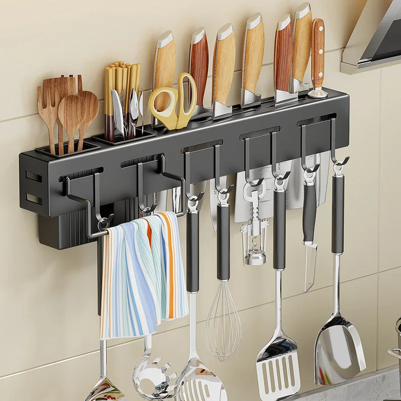 Wholesale Wall Mounted Kitchen Knife Rack Organizer Cooking Tools Rack Shelf  Chopsticks/Spoon Storage Holders Kitchen Racks
