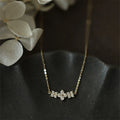 Korean Style Trendy Girls Gifts Sterling Silver Clover Charm Necklace