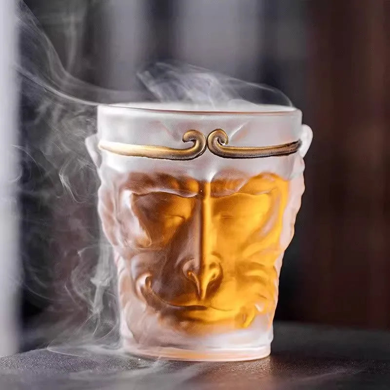Black Myth Wukong Lead-free Crystal Reusable Eco-Friendly Shot Glass Monkey Cup 120ml for Whiskey and Business Gifts