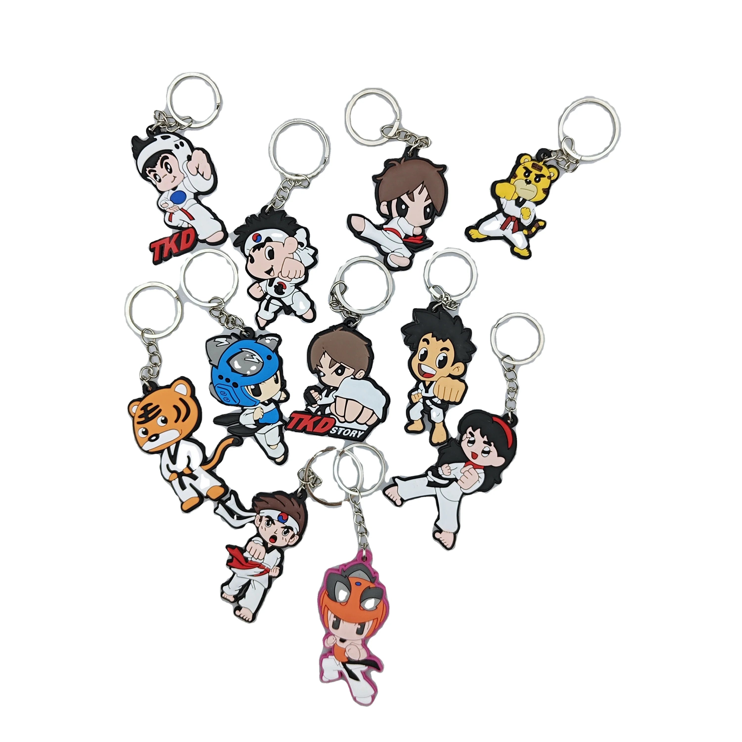 Very Cheap Custom Rubber Keychains Taekwondotaekwondo Keychain Souvenir Martial Arts Keycain