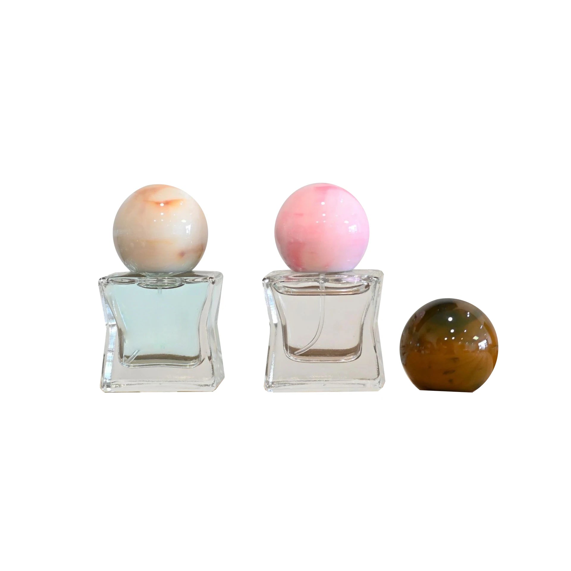 Portable 15ml Square Glass Empty Perfume Bottle Fine Mist Spray Crimp Pump Round Caps