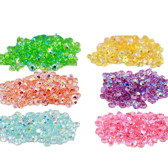 Resin Transparent Sharp Bottom Rhinestone AB Color Colorful Nail Art for Rhinestone Jewelry