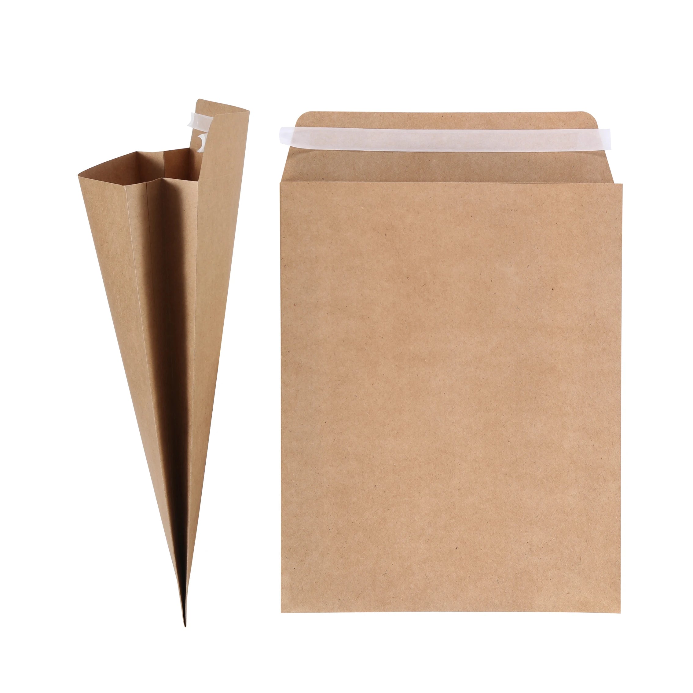 Factory Customized Wholesale Adhesive Kraft Paper Pointed Bottom Bags Merchandise Document Paper Bags Packaging