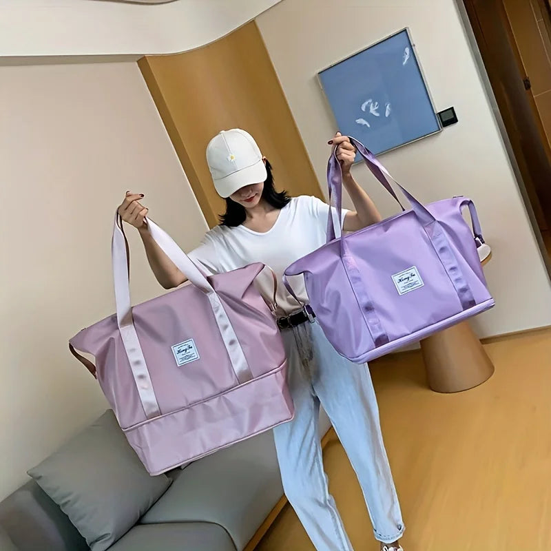 2024 Large Capacity Nylon Gym Tote Shoulder Duffle Handbag Waterproof Folding Travel Bag Fashionable Foldable Luggage for Travel