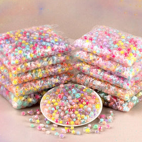 JC Acrylic Flower Beads 500g/bag Wholesale 10mm Acrylic Plastic Lucite Loose Beads for Jewelry Making