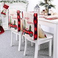 Christmas Creative Fabric Chair Cover Stool Cover Plaid Pattern 48x48cm Cold Protection Home Decoration