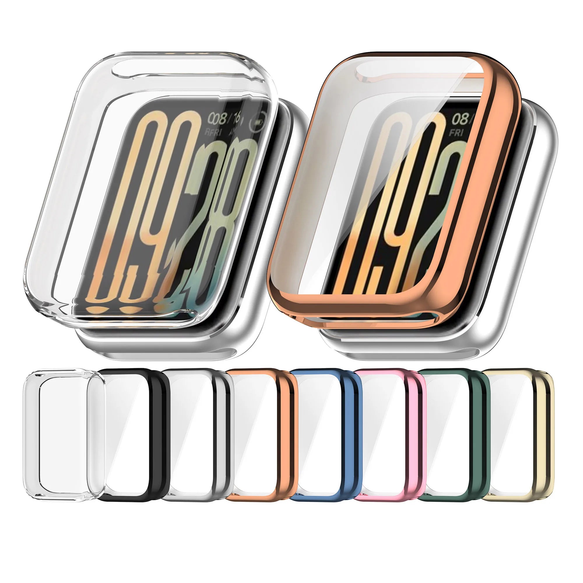 ShanHai Full Protective Case Cover Shell for Xiaomi Mi Band 9 Pro Screen Protector for Xiaomi Band 9 Pro Case Accessories TPU