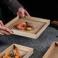 Custom Logo Eco-Friendly Flat Porcelain White Ceramic Square Plate for Restaurant Catering-Dessert Dinner Hot Pot Serving