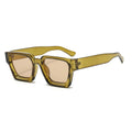 New AC Sun Glasses Colorful Fashionable Sunglasses Retro Square Transparent Thick Frame Light Green Lens Gafas De Sol