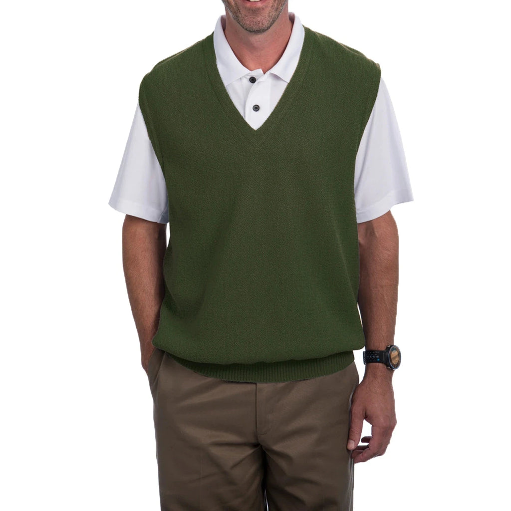 2024 Custom Logo OEM ODM Classic Simple Design Men's Pure Wool Vest with V Neck 100% Wool Keep Warm Golf Boy Sweater for Autumn
