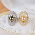 R1187 11-12mm Natural Freshwater Pearl Ring Accessory 925 Sterling Silver Adjustable Size Engagement Jewelry Ring for Women