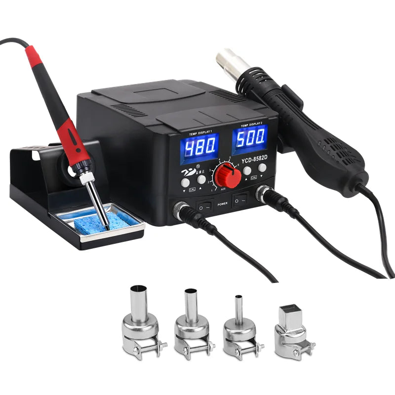 8582D 2in1 Blower Professional Hot Air Gun Soldering Iron Rework Station Dual Digital Display Hot air Gun Soldering Iron